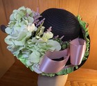 Ladies Wide Brim Kentucky Derby Hat Victorian Hat  Church Hat Tea Party Hat