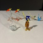 Miniature Art Glass Bird Figurines Lot Of 7 Multicolor Hand Blown Decor Set