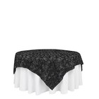 72x72  Satin Raised Roses Table Overlays Unique Wedding Party Toppers Linens