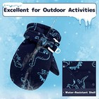 Toddler Snow Mittens Waterproof Toddler Winter 6-24 Months Navy Dinosaur