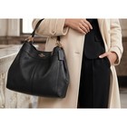 Coach Lexy Large Shoulder Bag F23511 Black Pebble Leather Gold Hw Authentic