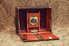 Rare Seroco 5x7 Large Format Red Bellows Long Folding Field Camera W brass Lens