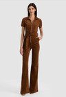 Brand New Alice   Olivia Gorgeous Wide Leg Brown Curduroy Jumpsuit Xs