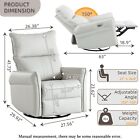 Power Swivel Rocker Recliner Chair Electric Nursery Chair Pu Leather W usb Ports