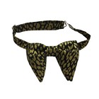 New Handmade Vintage Style Bow Tie 70 s Black gold Wedding Pre-tied Adjustable