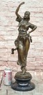 Signed Milo Bronze Belly Dancer Sculpture Middle Eastern Lady Statue Decor