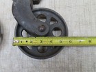 Vtg Antique Pair Swivel Cast Iron Factory Industrial Caster Railroad Cart Wheels