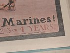 Vintage Reproduction Us Marines Recruiting  Framed Poster  23-1 2  X 19-1 2 