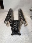 Vintage Black Punched Metal Mesh Napkin Holder Mid Century Modern