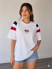 Vintage Usa Flag Embroidered Oversized Football T-shirt retro Soccer Stree