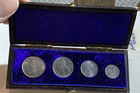 1876 Britain Uk Maundy Set Victoria Silver Coins  Choice Bu Original Box