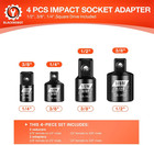 4 Piece Impact Socket Adapter Set  1 4  3 8  1 2  Sae Drive Socket Adapter Set  
