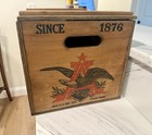 Vintage Anheuser Busch Budweiser Wooden Crate Box Metal Hinges 18x12x11