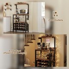 Wine Kitchen Rack Table With Glass Holder And Wine Storage Space Saving Cabinet