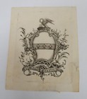 Edward Patteson     Antique English Ex Libris Book Plate Engraving With Crest
