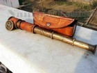 Nautical Antique Vintage Brass Telescope Marine Leather Pirate Spyglass Scope
