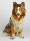 Vintage Collie Dog Ceramic Planter R b Rb Japan Lassie Succulent Pottery 7 25 h