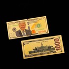 100 Pack 2024 President Donald Trump  1000 Gold Dollar Bills Funny Money Maga