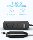 3-in-1 Outdoor Power Strip Weatherproof Surge Protector With 3 Wide Outlets 