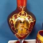 Early 20th Century Qajar Dynasty Persian Painted Decanter W 6 Glasses