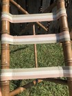 Vtg Bamboo Folding Luggage Rack Stand Mcm Boho Coastal Striped Top  Beach Tiki