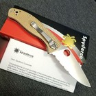 Spyderco Tenacious Lightweight Tan Frn Combo Edge Exclusive  c122pstn 