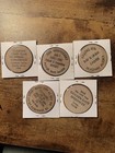 Vtg Lot Of 5 Wooden Nickels  - Different States  Unique Lot  146a