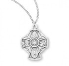 Ladies Sterling Silver 4-way Holy Spirit Pendant Medal Christian Necklace