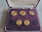 Vintage Porsche Gold Lapel Blazer Pin Button W Case 1950s-1970s
