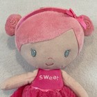 Baby Starters Plush Sweet Doll Pink Hair Dress Black Shoes Stuffed Lovey