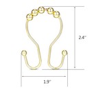 Gold Double Shower Curtain Hooks Rings Stainless Steel Rust-resistant Set
