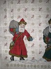 Nos Vintage Old World Santa Linen Tea Towel christmas pure Linen 