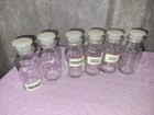 Lot Of 15 Vintage Variety Glass Apothecary Spice Jars Bottles   Stoppers