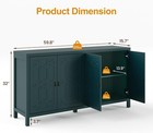 Modern Sideboard Buffet Cabinet 60   Green Credenza W  4 Doors   Adjustable
