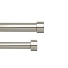 Umbracappa Double Curtain Rod  2 Matching Finials  66 To 120-inch 1014401 Nickel
