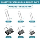 360 Pack Mixed Sizes Metal Paper Clips   Binder Clips  Medium Large Binder Cl   