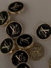 10pcs  Small Lv Logo 13mm  Stamped Golden Round Buttons 