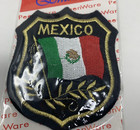 Mexican Flag Crest Patch Black Embroidered