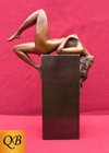 Art Deco Bronze Figurine Sculpture Statue Erotic Nude Lady Naked Figure Ornament