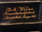 Antique 19th C  German Papier Mache Lacquer Snuff Tobacco  Box 1886 Named B1d