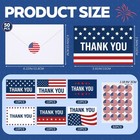 50 Pack Patriotic Thank You Greeting Cards With Envelopes And Seal Stickers  5 D