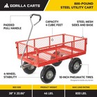 Gorilla Cart 800 Pound Capacity Steel Mesh Utility Wagon Cart  Red  open Box 