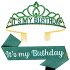 Green Birthday - Adult Woman   Glitter Its My Birthday Sash For Birthday Girl   