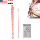 8 Holes Woodnote Ivory Soprano Recorder Flute Baroque Musical Instrument Pink