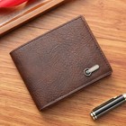 Men Purse Black Coin Wallet Male Business Id Cards Holder Pu Leather Multiple Sl