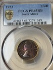 1953 South Africa 1 4 Penny Wow   Tone Proof Pcgs 65rb