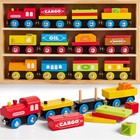 Montessori Wooden Magnetic Train Toy Set  12pcs Stem Educational Gift For Kids 3