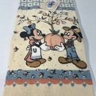 Vtg Country Mickey Minnie Mouse Peach Tree Franco Kitchen Dish Towel Nos
