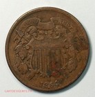  usa  Us 1864 Shield Two Cent Copper Large Motto  Lartdesgents P1193 22