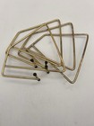 Vintage Brass Tone Triangular Bookends 7    Slip On Bookshelf Mcm Patina Set Of 4